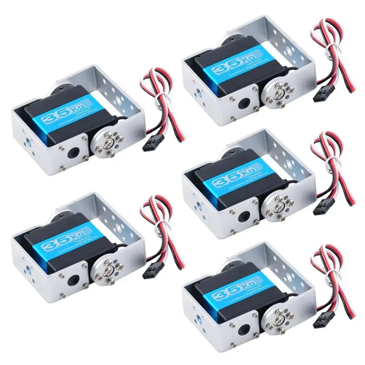 A86G 5PCS RDS3235 35KG Digital Servo 180°/270° Dual- High Torque Metal Gear Servo with U-Bracket for RC Car Robot 180°
