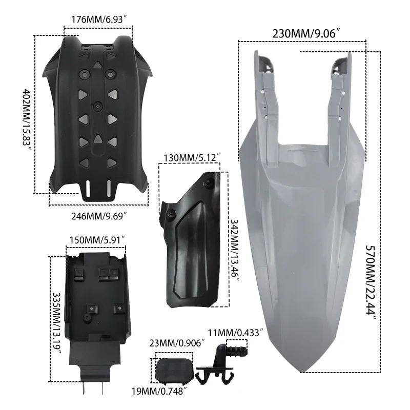 LINGQI RACING Full Set Body Plastic Covers Mudguard Side Panels Tank Protecter For KT250 2023 K23 Off Road Motocross Dirt Bike