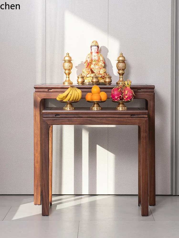a6 Solid Wood Altar Incense Table Home Use God  Buddha  Altar Table Buddhist Hall Rural Living Room Hall Cabinet