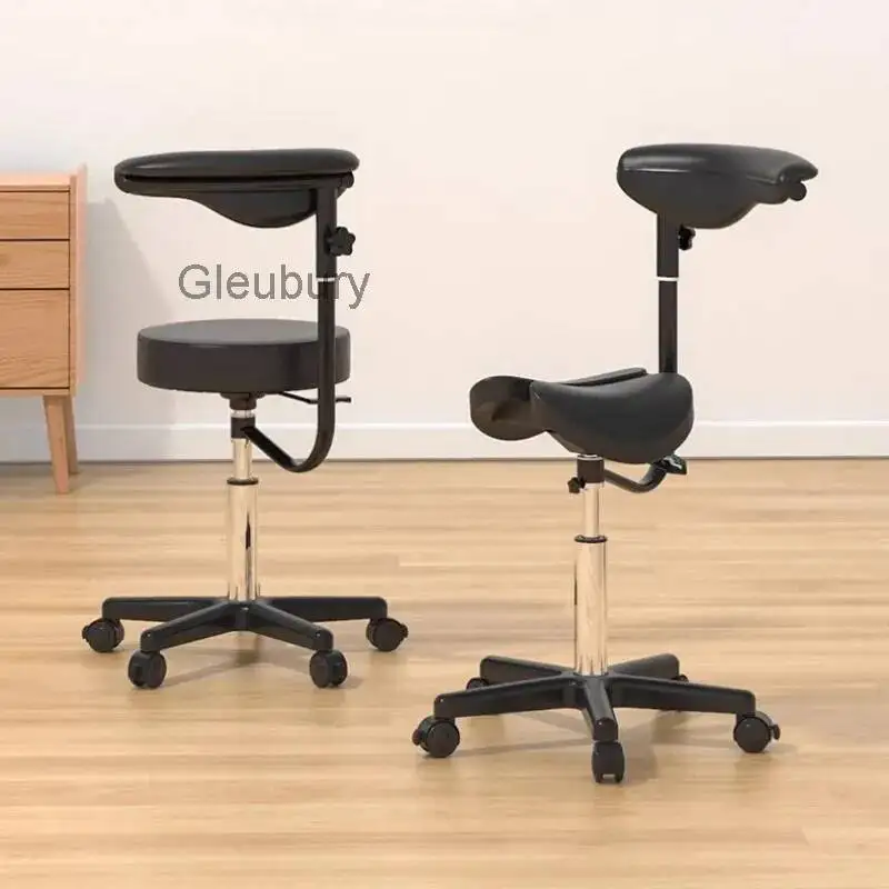 Saddle Dental Massage Tables Lift Bar Hairdressing Iron Leg Massage Tables Backrest PU Leather Furniture Массажное Кресло MH