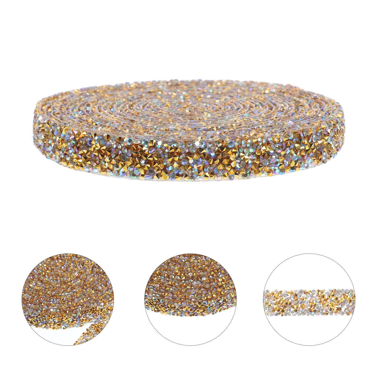 

1 Roll Self-Adhesive Hot Fix Rhinestone Ribbon Glittering Craft Decor For Clothes Shoes Bags Diy Accessories Bling Sticker Tape