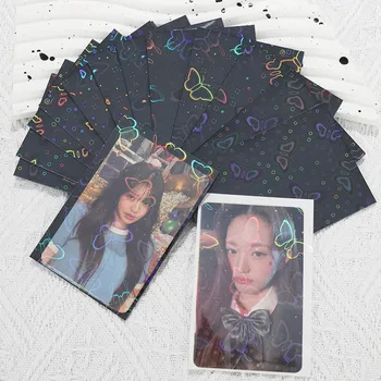 50 Stks/partij Vlinder Folie Laser Top Laden Tcg Kaart Mouwen 61X91Mm Ygo Bordspel Foto Beschermer Ruilkaarten Schild Cover