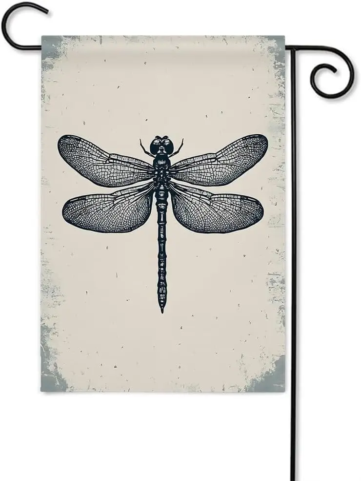 Moslion Dragonfly Garden Flag Vintage Dragonfly Painting Flags Double-Sided Banner Welcome Yard Flag Outdoor Home Decor. Law llp