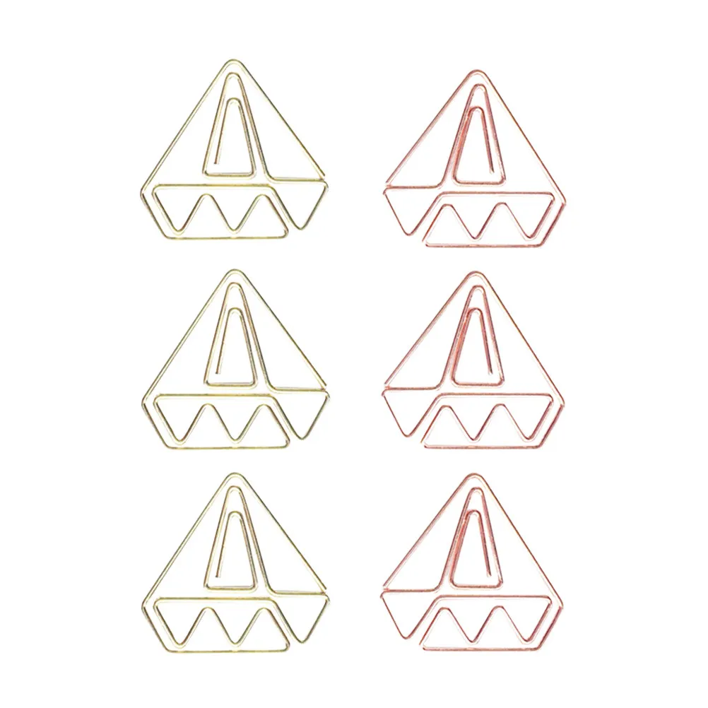 

50Pcs Rose Gold Diamond Paperclips Nonskid Metal Clips for Office School Home Document Markers Paper Clips Accessories