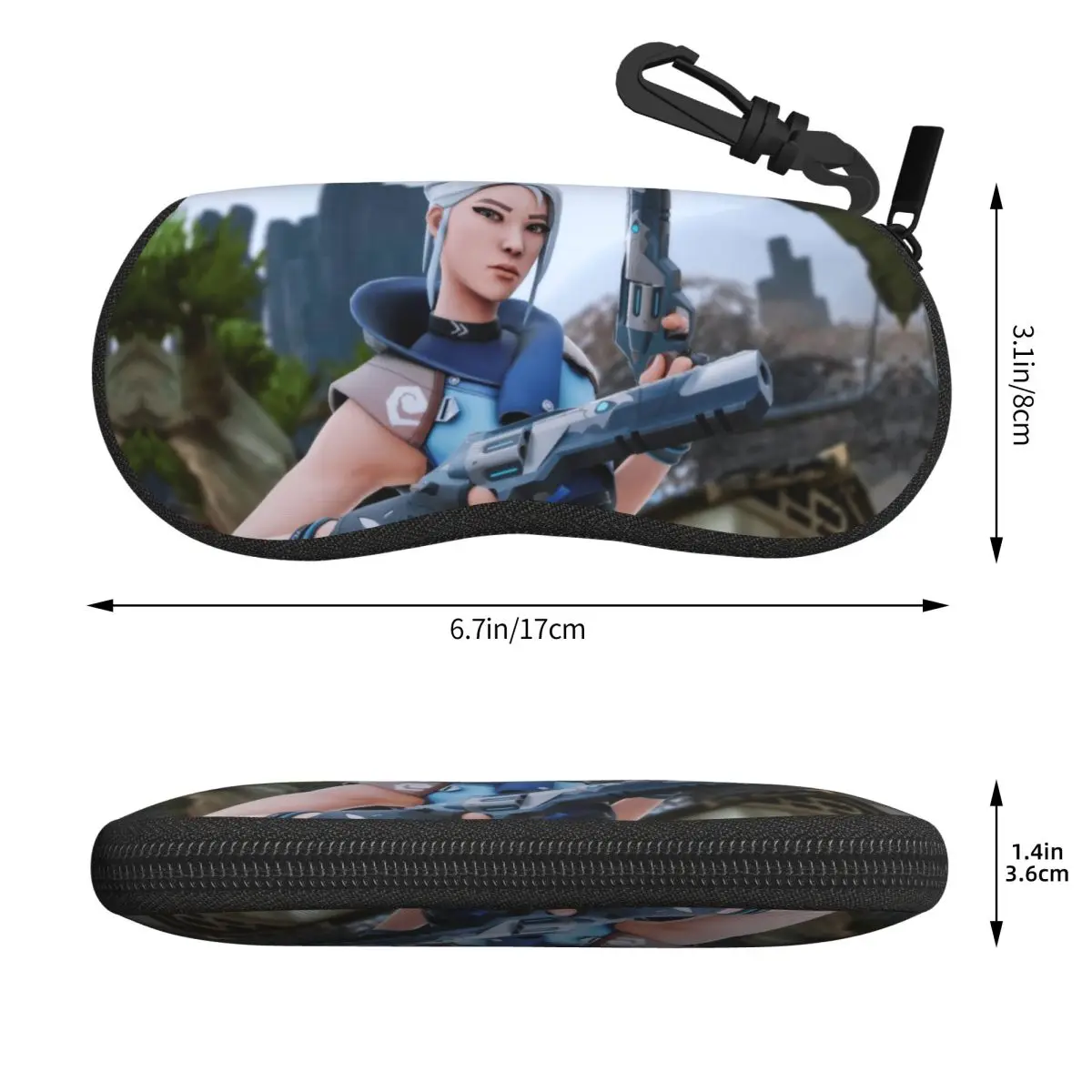 Valorant Shooting Game Computer Shell Glasses Case Portable Sunglasses Box Women Men Soft Eyeglass Bag Pouch