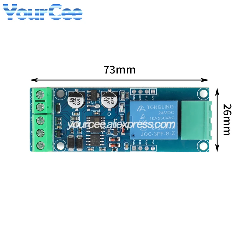 Modbus RTU 1 2 4 8 Channel Way relay module 5V 12V 24V Switching Switch Input/output RS485/TTL Communication