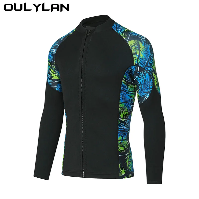 Oulylan Long Sleeve Swimsuit Water Sports Diving Clothing 2mm Diving Suit for Women Men Wetsuit Split Body Jacket Pants