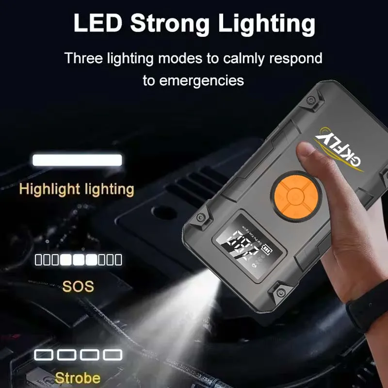 Neue 2000A 26800 mAh Auto Starthilfe 4 In 1 Pumpe Luft Kompressor Start Gerät Power Bank Digital Reifen Inflator 150PSI