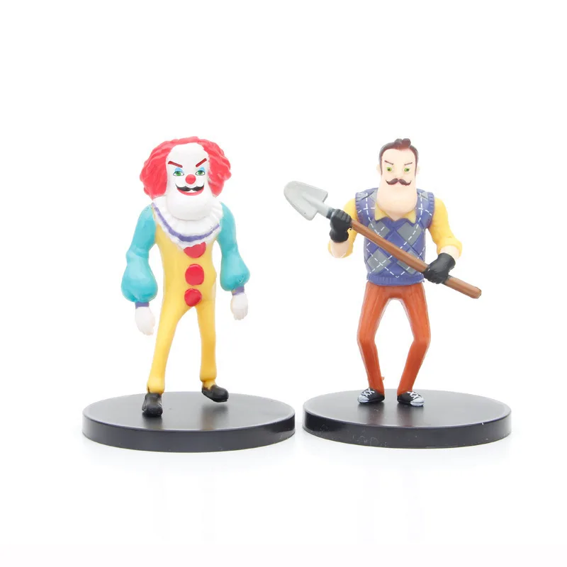 جديد 8 قطعة/المجموعة مرحبا جارتي مهرج أنيمي دمية عمل نموذج لجسم لعبة جمع زينة زخرفية الاطفال هدية #5