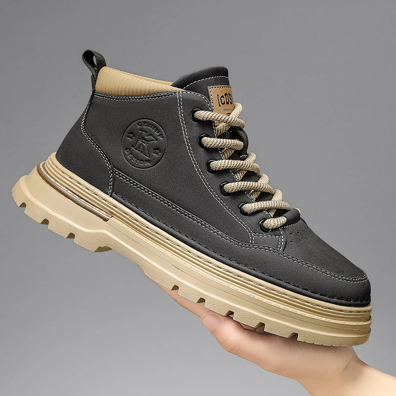 2026 Mens Boots Casual Canvas Shoes Winter Designer Luxury Ankle Platform Motorcycle Chelsea Tactical Cowboy Combat Work Hiking