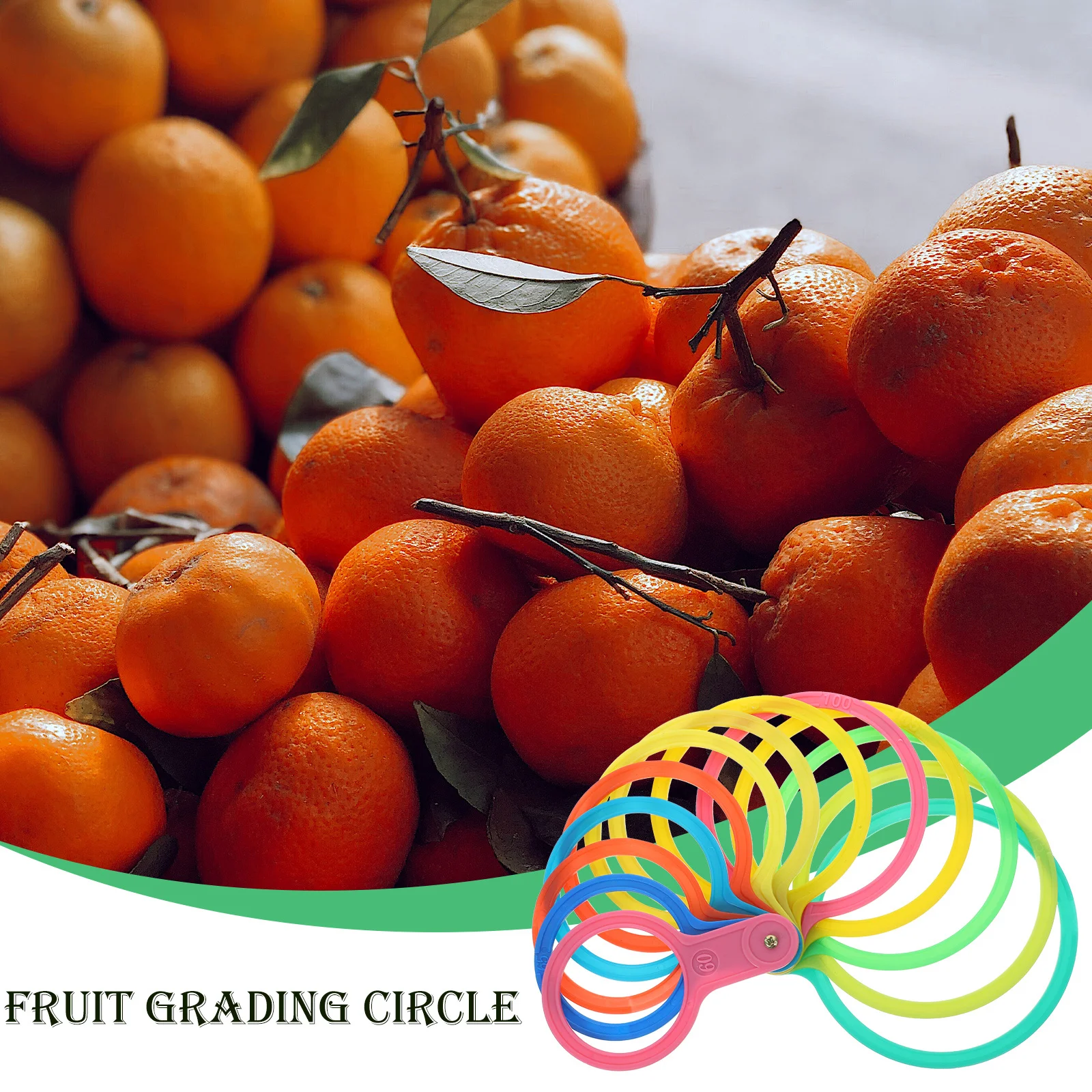 

1 Set Plastic Fruit Diameter Measuring Lap Multi-Size Color-Coded Grading Tool For Apple Orange Citrus Fruits Measurement Supply