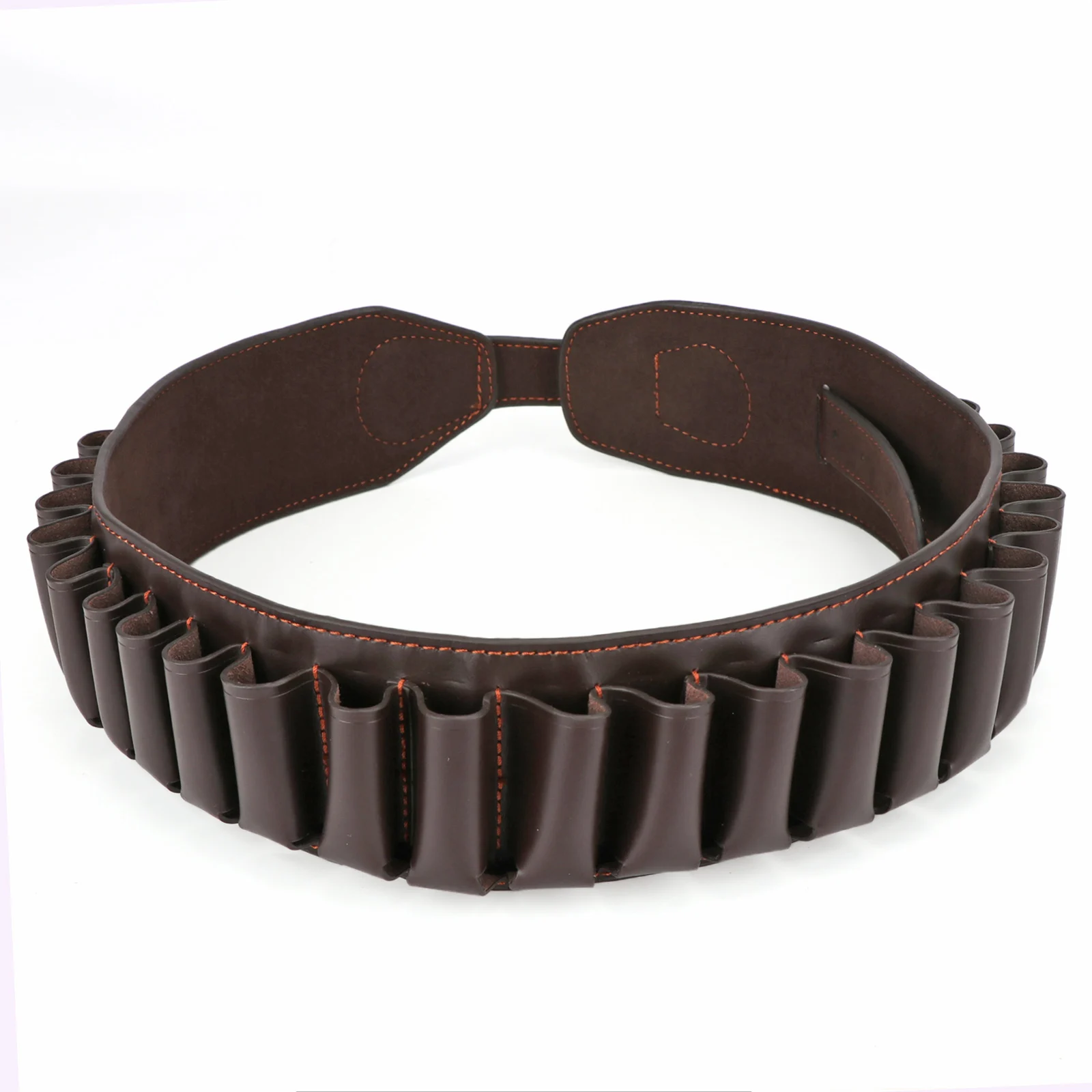 Tourbon 12 Gauge Cartridge Belt Brown Genuine Leather Ammo Holder Carrier for Shooting Bandolier Hunting Gun Accessories