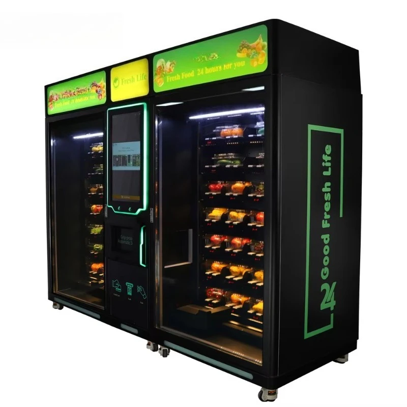 Axis Lift System 32 Inch Touch Screen Automatic Cupcake Fresh Food Fruit Egg Elevator Vending Machine Customized
