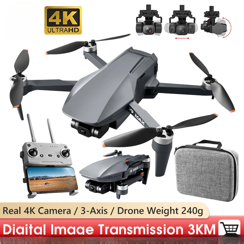 I9 MAX Drone 3-osiowy Gimbal 4K kamera HD Dron GPS pozycjonowanie GLONASS 3KM 26min bezszczotkowy zdalnie sterowany Quadcopter kontra wiara MINI Dron