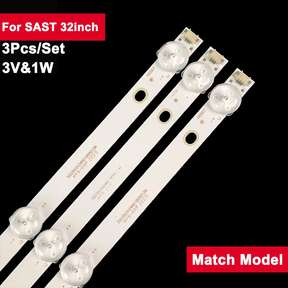 

3V 598mm Led Backlight Tv Bar For SAST 32inch JL.D321225006-T3 3Pcs Led Light Strip SAST30A1 HV320WHB-N80 L32F1S SAST26A1 LT3288