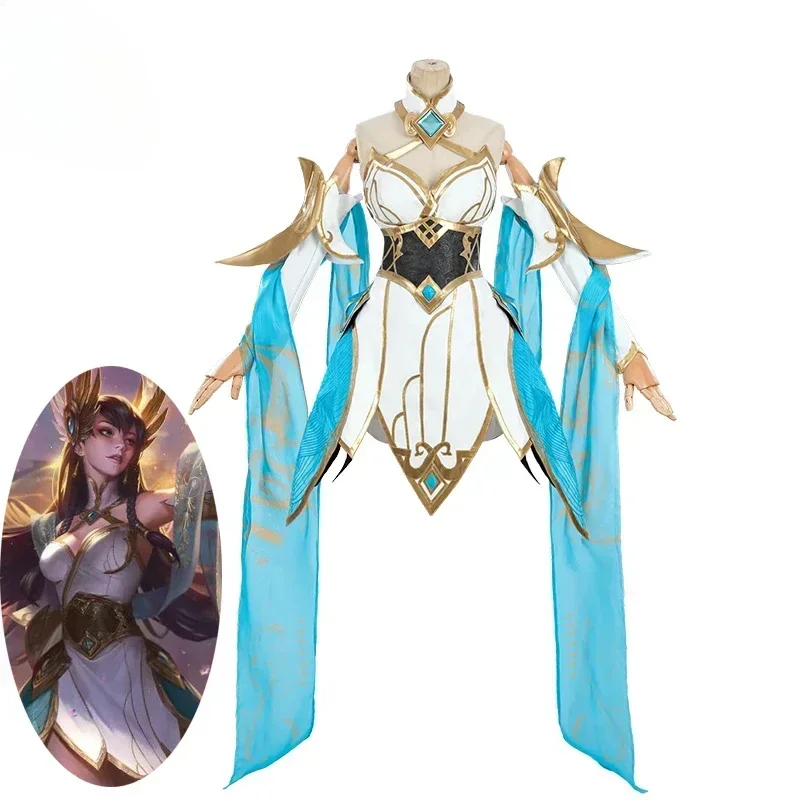 

LOL Immortal Journey Irelia Cosplay Costume Game Divine Sword Irelia Halloween Outfit Women Dress with Headwear New Skin