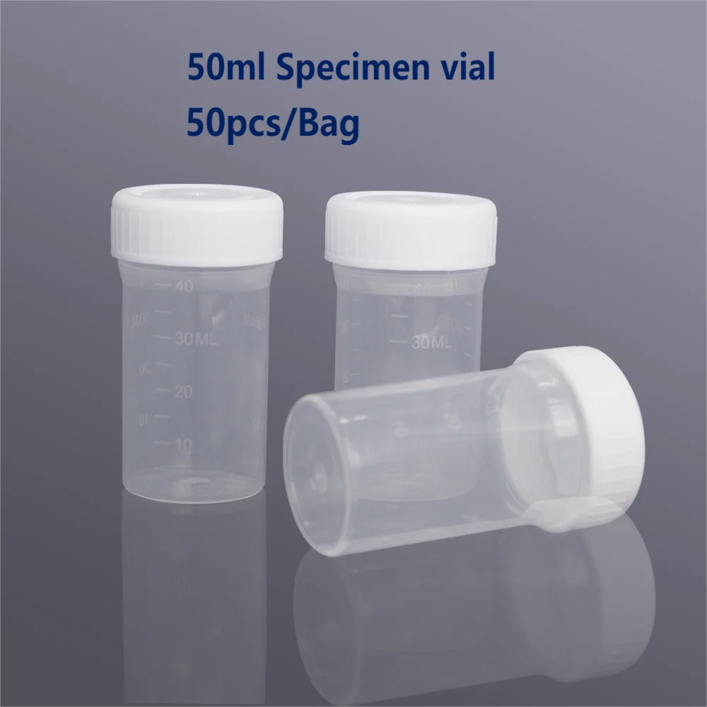 

Biosharp BS-PPB-50 50ml/80ml Biological Specimen Bottle with Scale Transparent PP Material with White Screw Cap Specimen Vial