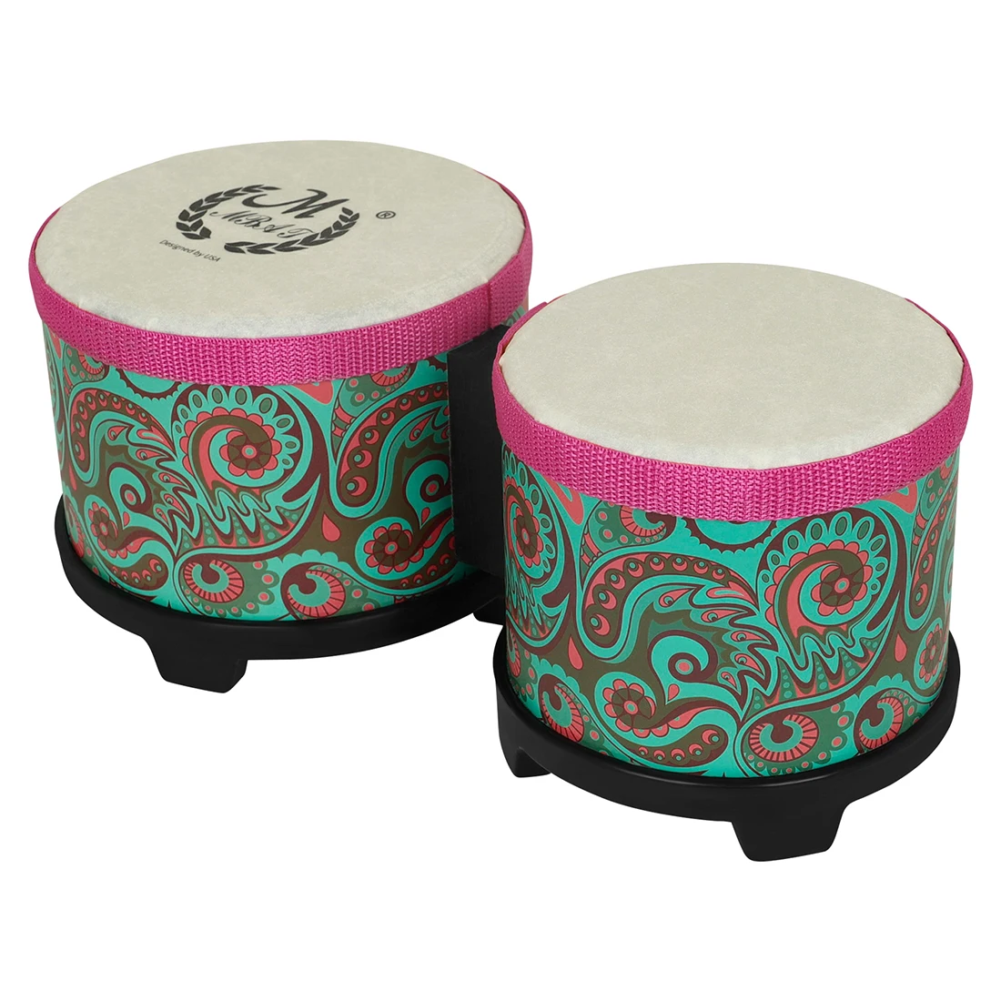 M MBAT 4 +5 Inch Bongos Drum Set Percussion Instrument Indian Bongo Drum Cuban Portable Percussion Child Educational Gift