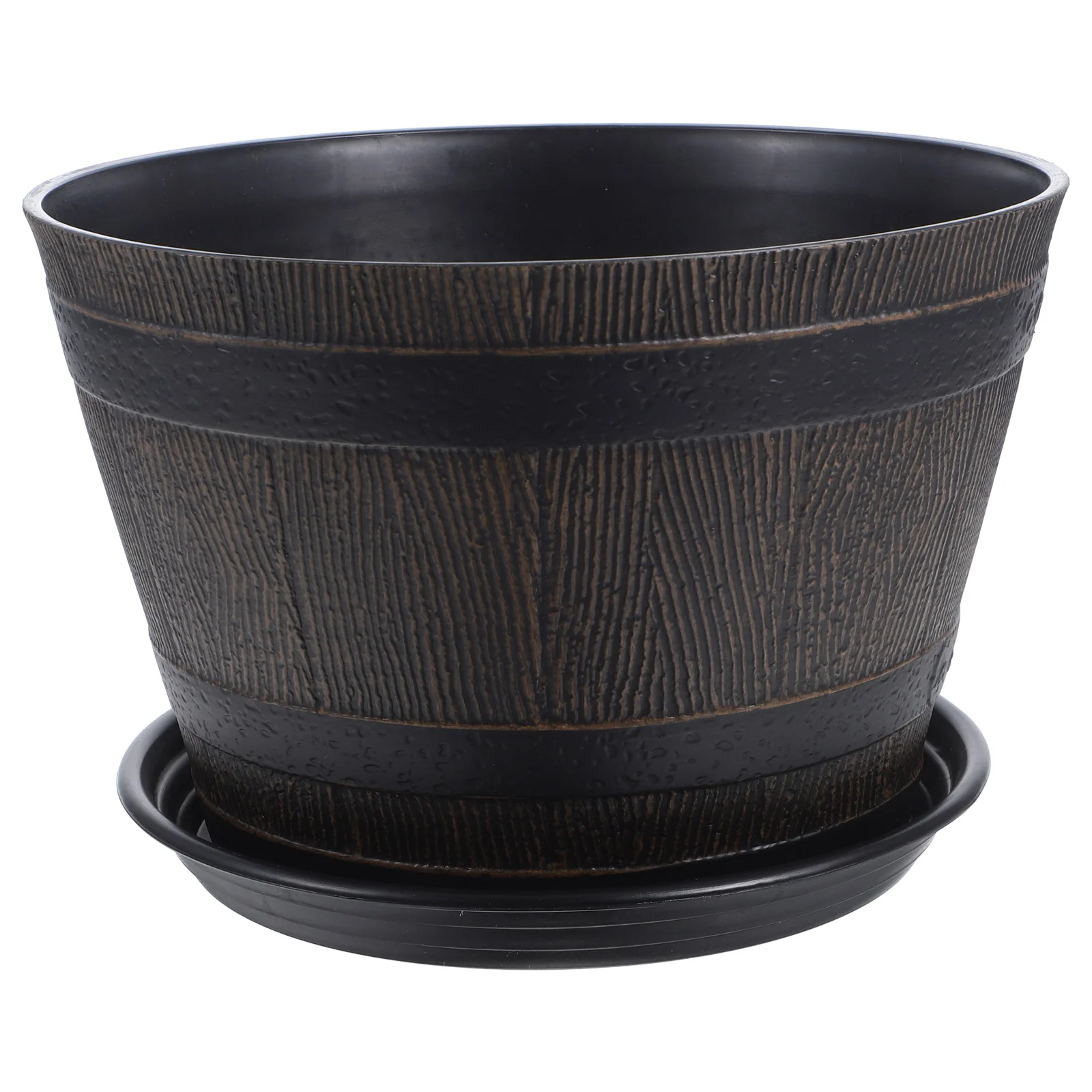 

Wooden Bucket Flowerpot Outdoor Pots for Plants Household Thicken Plastic Large Barrel Planter Abs Hydroponic Planters