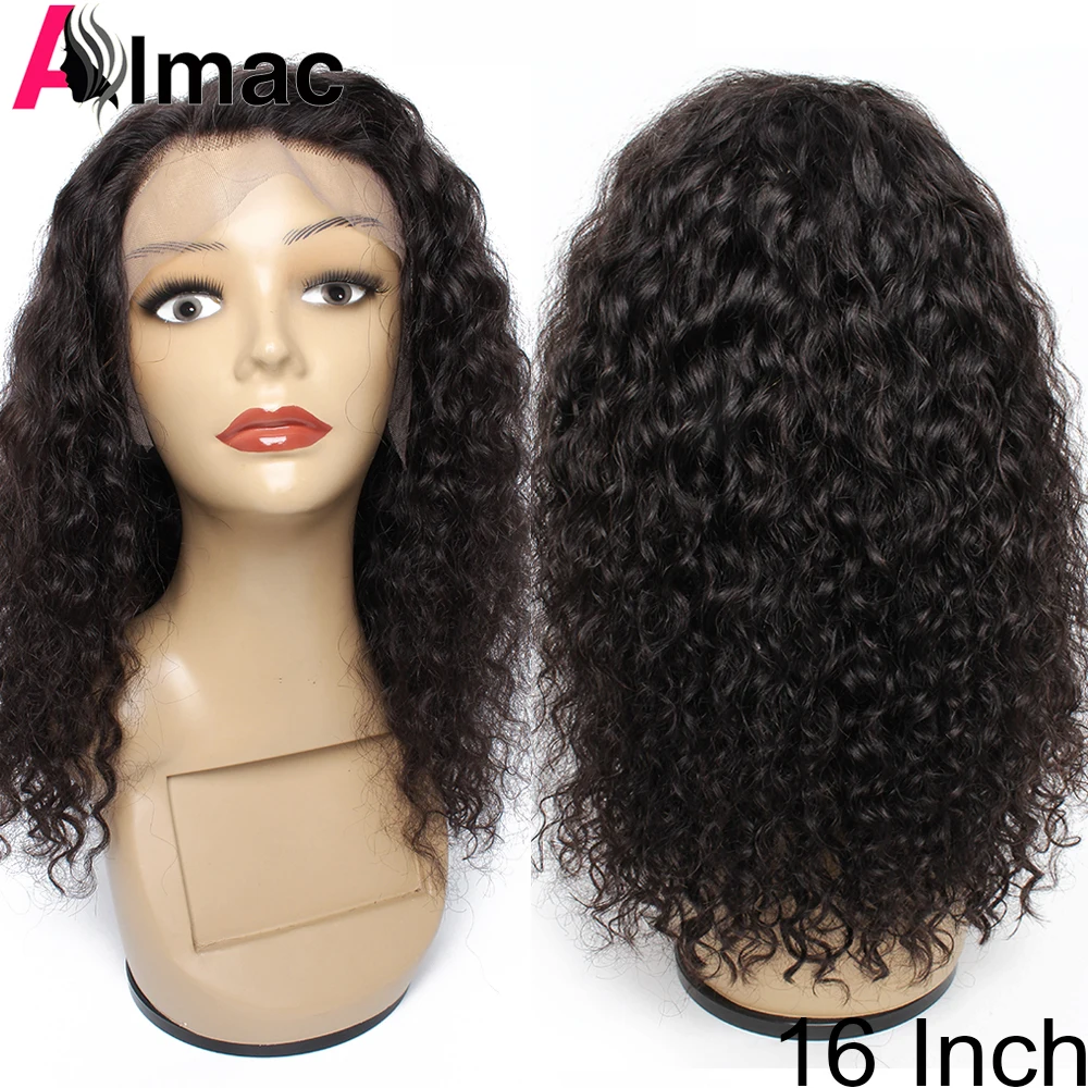 

13x4 Lace Front Water Wave Human Hair Wig PrePlucked Hairline Natural Color Peruvian Remy Hair 4x4 Lace Closure Wig Glueless