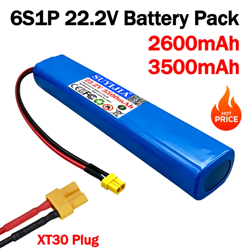 22.2V 2600mAh/3500mAh 6S1P Li-ion Battery Pack –High-Capacity Rechargeable for Power Tools & Garden Equipment Long Lasting Power