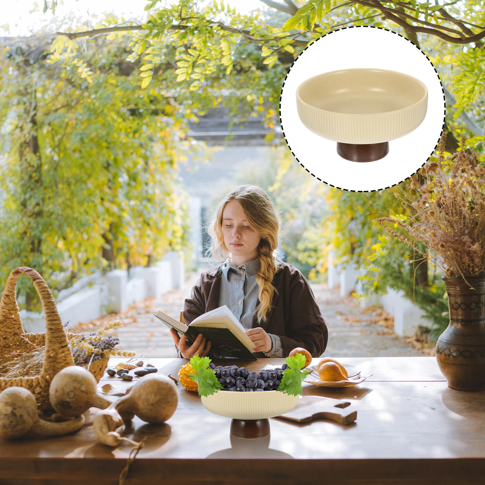 

Керамический поднос для торта, подставка для торта на высокой основе, сервировка десертов, кексов, печенья, блюдо с фруктами, блюдо для закусок на высокой основе