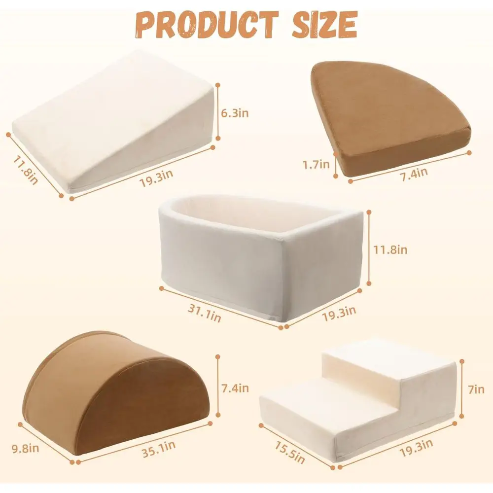 Blocchi da arrampicata in schiuma per bambini da 6 pezzi con pozzo per palline, set da gioco per interni per divertimento strisciante e arrampicata per bambini (palle non incluse)