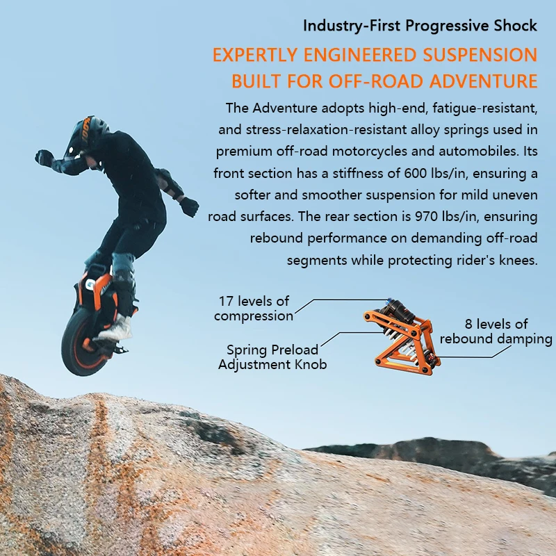 Inmotion V14 Electric Unicycle - 70 km/h, 2400Wh, 16-inch