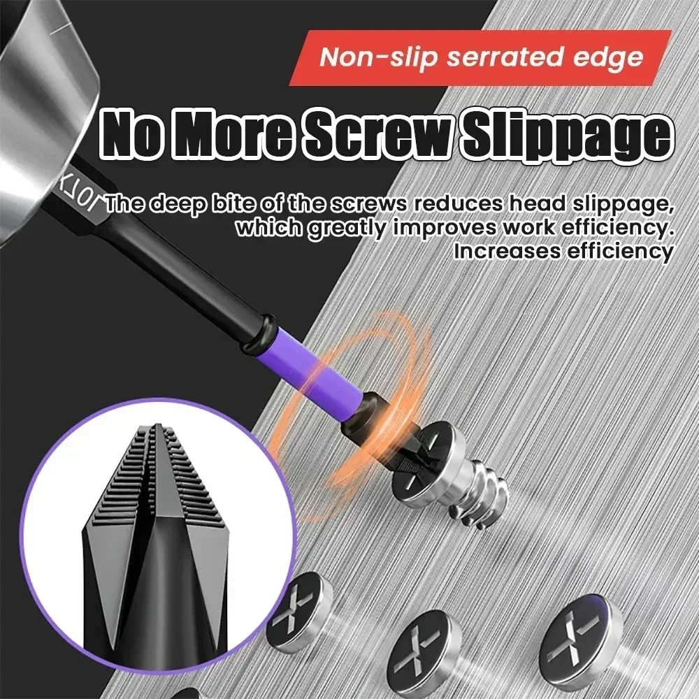 Magnetic Screwdriver Tips High Hardness and Strong Magnetism Hand Tools Anti-slip and Anti-shock Screwdriver Heads Drill Bit Set