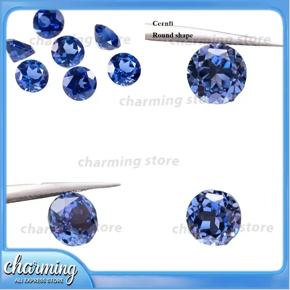 

Lab Grown Sapphire Blue Cornflower Round Cut Certified Synthetic Sapphire for Jewelry Making Lab Created Sapphire for Ring