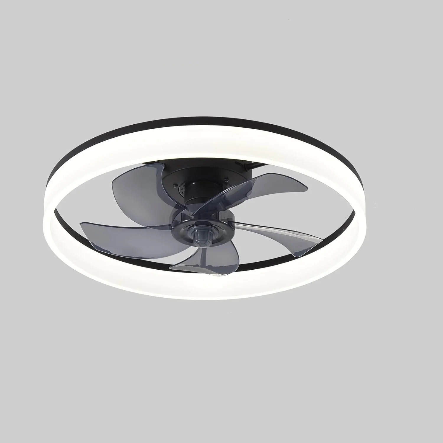 Jelena ronde plafondventilator met lage vloer en verlichting Moderne 50 cm LED-plafondlampventilator Afstandsbediening Keukens Slaapkamerdecoratie