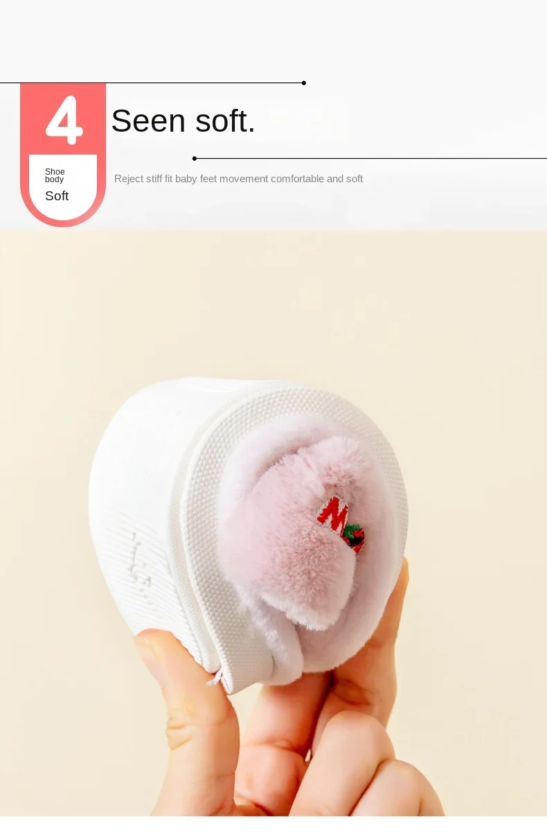 Kinder-Baumwoll-Hausschuhe, einfarbig, warm, für den Winter, für Jungen und Mädchen, mit Plüschfutter, für den Innenbereich, weiche Sohle, rutschfest, Baumwollschuhe. – Detail 8