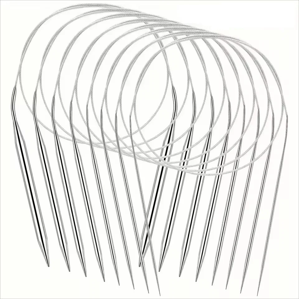 2-8 mm Edelstahl-Rundstricknadeln, Häkelnadeln zum Stricken, DIY-Webnadeln, Bastelwerkzeuge, Länge 40-120 cm – Detail 4