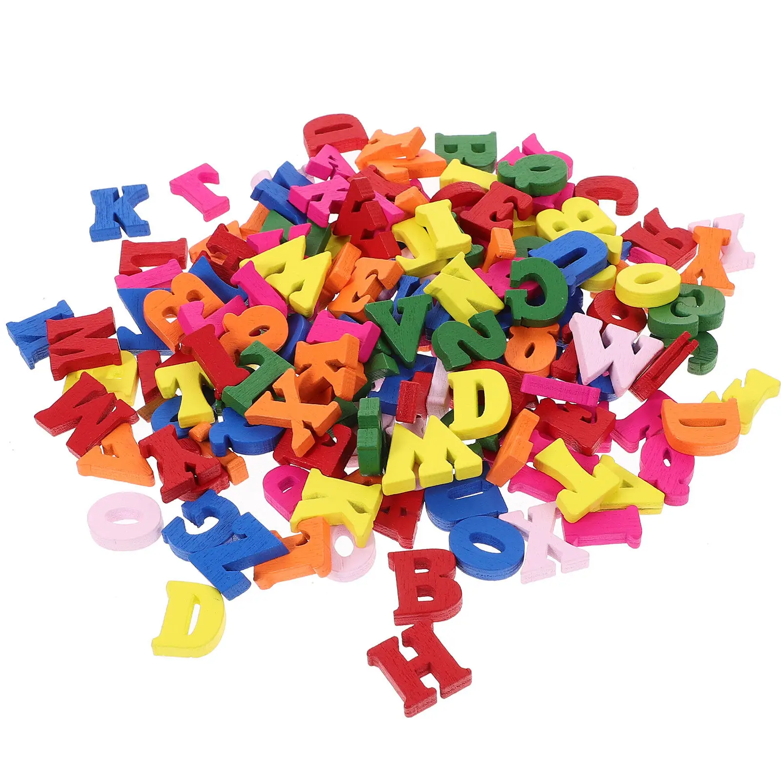 Wooden Alphabet Letters 200Pcs Double Sided Polished Colorful Wood Pieces for DIY Crafts Wall Decor
