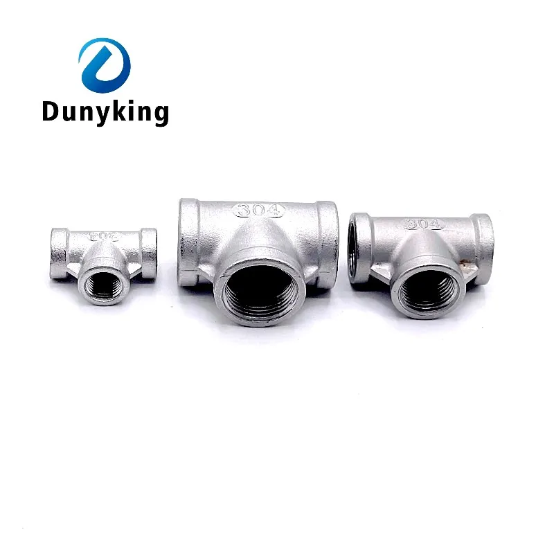 Stainless Steel adapter 1/8" 1/4" 3/8" 1/2" 3/4" 1" 1-1/4" 1-1/2" Female Thread BSP Water Pipe Fitting 3 way Tee Adapter SS 304