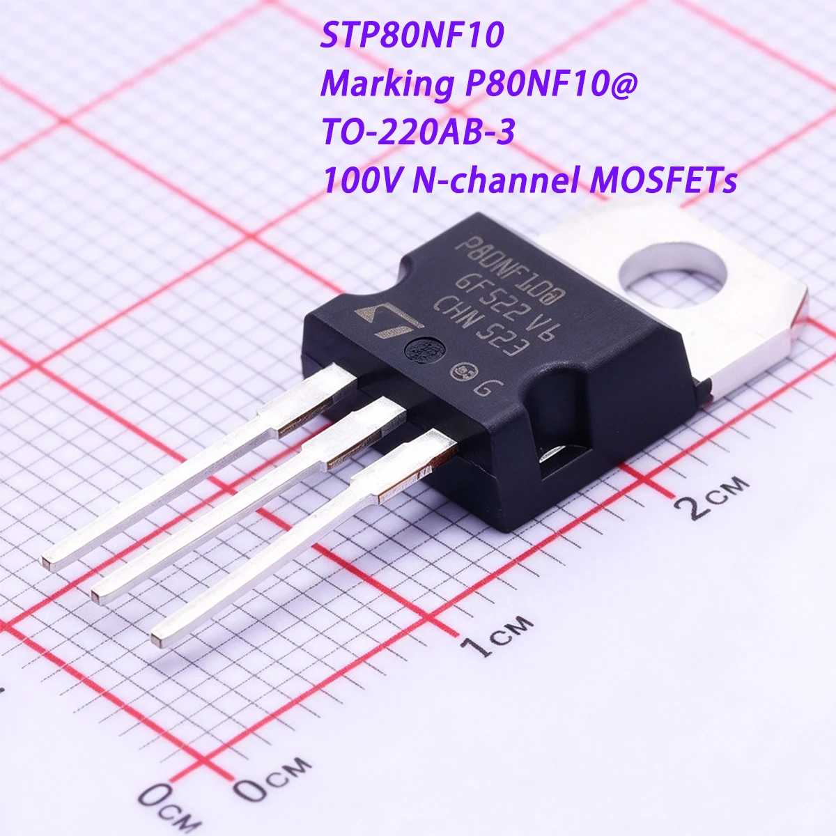 2PCS STP80NF10 Marking P80NF10@ TO-220AB-3 100V 80A 300W 15mΩ 0.015Ω ohms N-channel NEW Original Field-Effect Transistor MOSFETs
