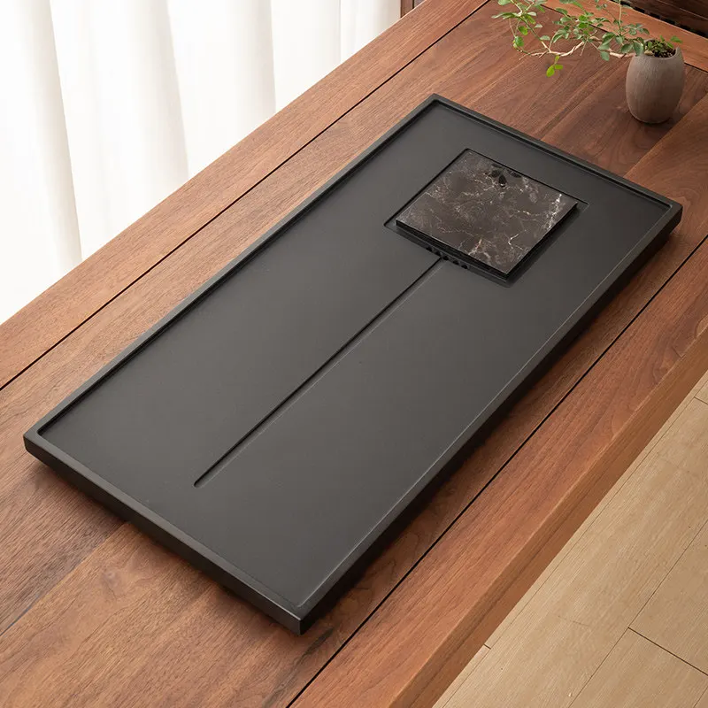 

Natural Stone Tea Tray Modern Luxury Rectangular Tea Tray Serving Living Room bandeja de bambu para cozinha Rectangular Tray