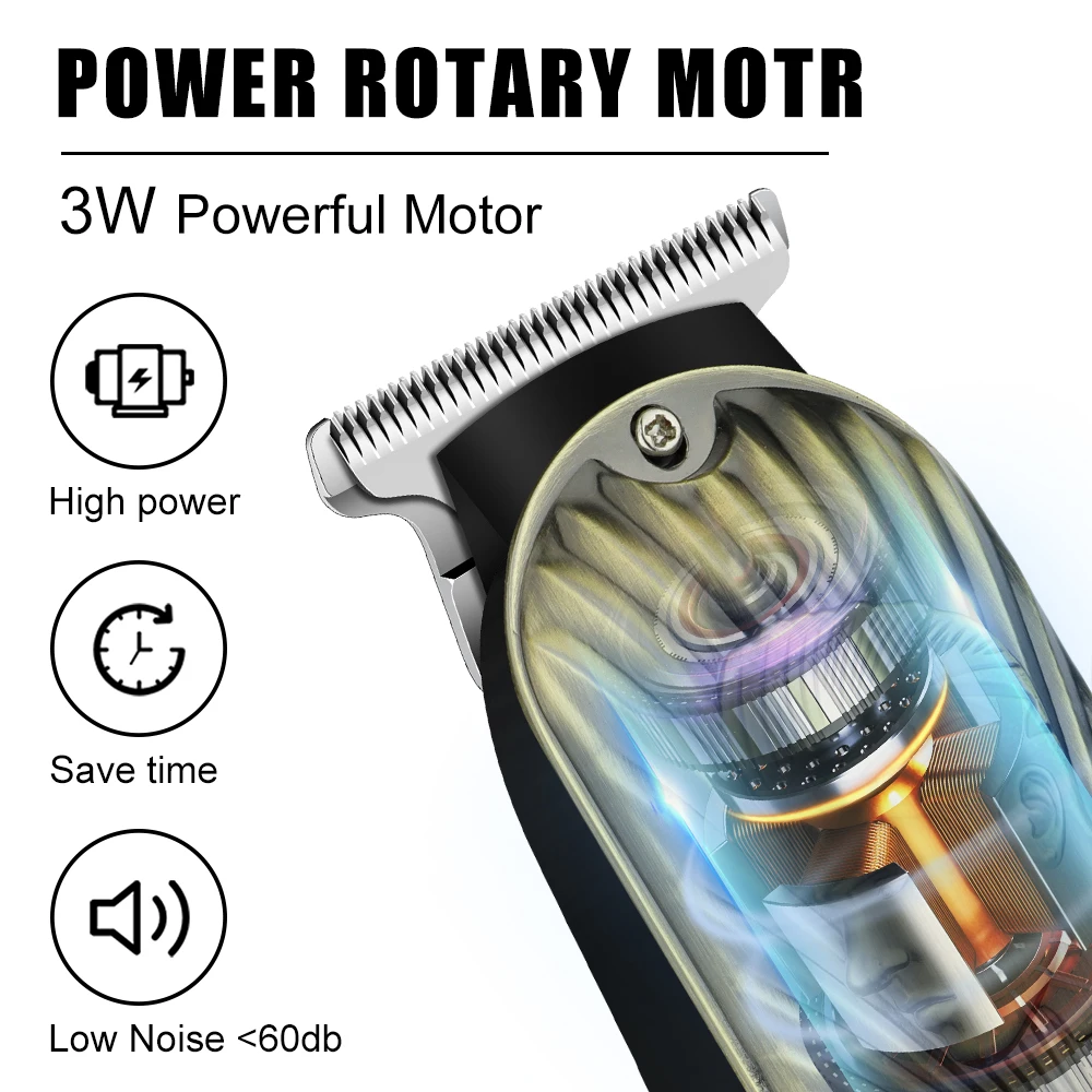 Corte de grabado de chico guapo de bronce, juego portátil de dos piezas con carga USB y recortador de pelo de nariz, corte de pelo inalámbrico para hombres en casa