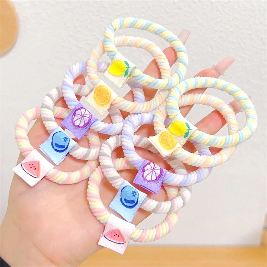 

Ice Cream Color High Elastic Girl Tied Hair Rubber Band Head Rope Girl Not Hurt Hair Candy Color Rubber Band Hair Circle