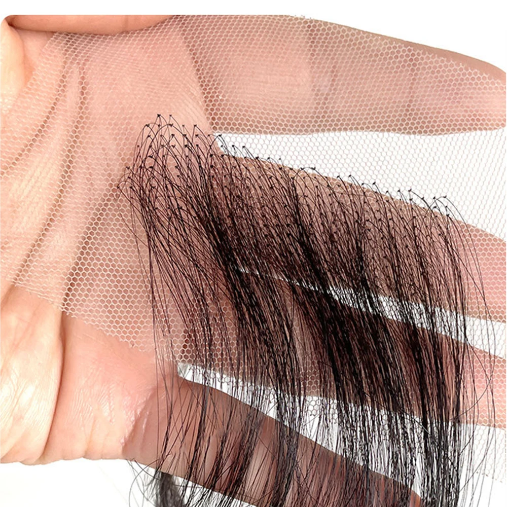 Soft Natural Fake Baby Hair Edges for Black Women Lace Edges Hair Extensions Handmade Real Human Hair Pieces Natural Black