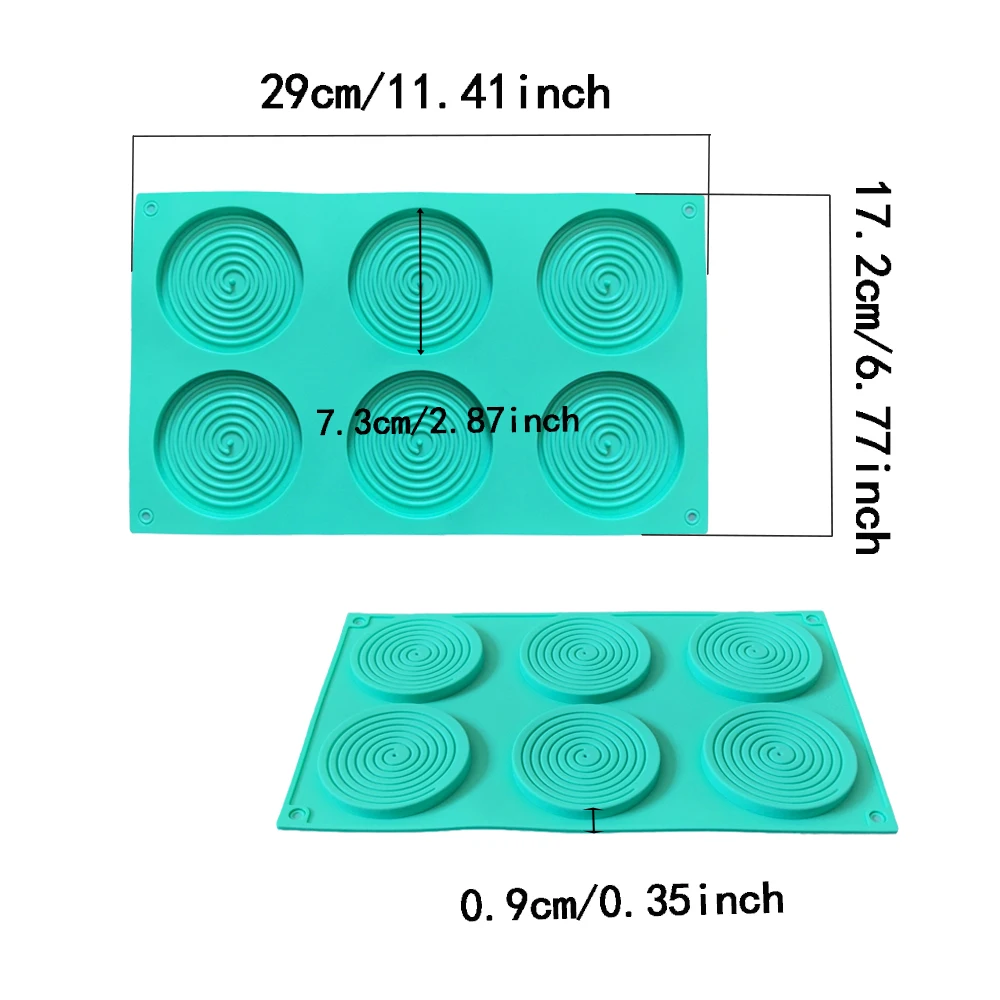 Vassoio per zanzare a 6 cavità, stampo in silicone per biscotti al cioccolato, utilizzato per torte con mousse per pancake fai-da-te, teglia da forno