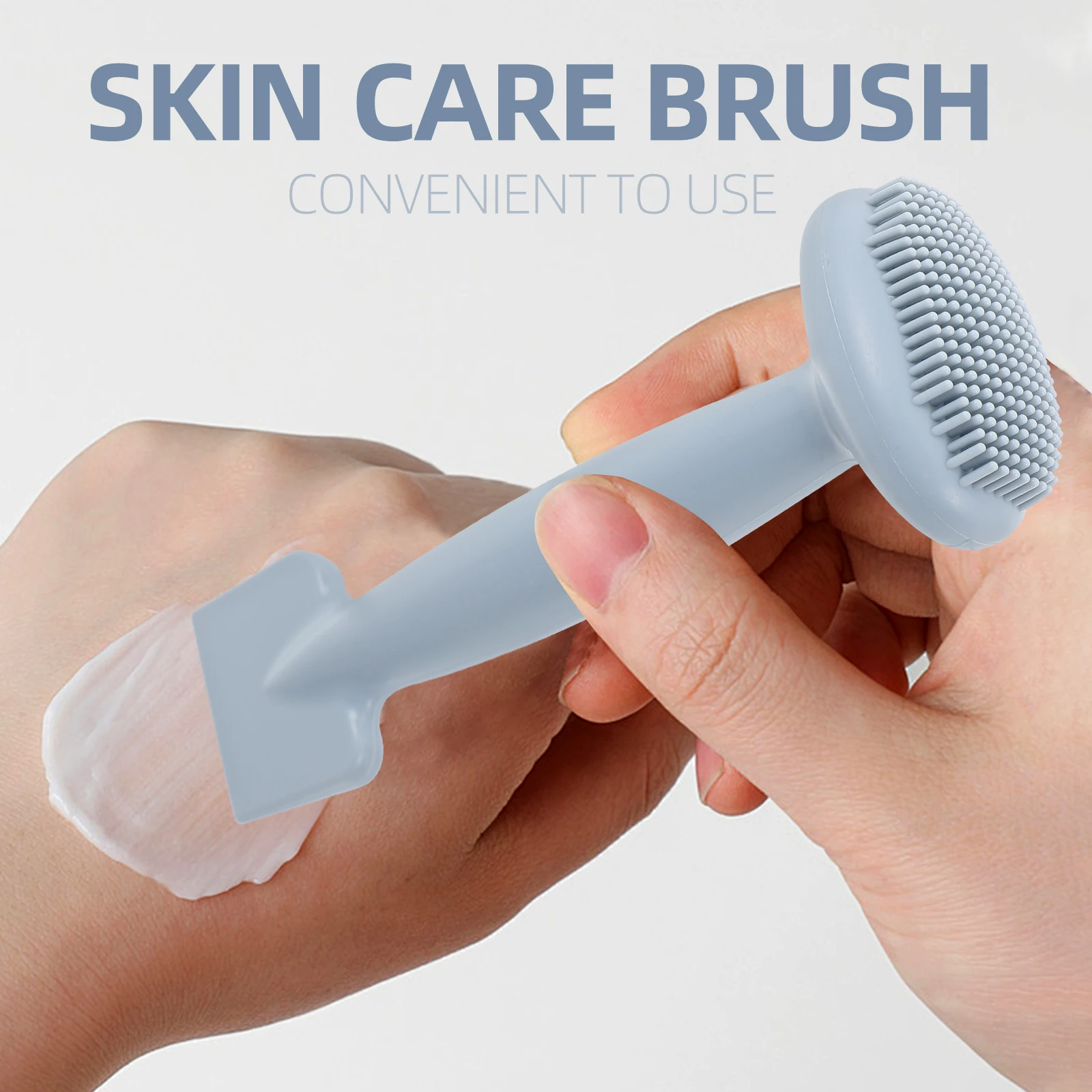 

Double Headed Silicone Mask Brush Soft Gentle Exfoliating Facial Applicator Tool Portable Lightweight Durable Easy Clean