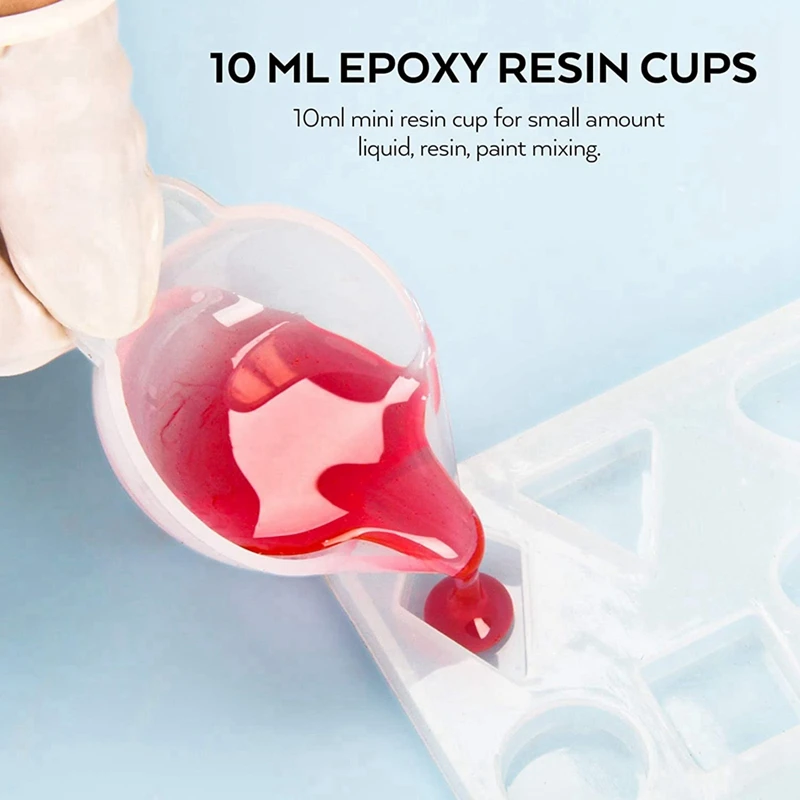 Silicone Resin Measuring Cups Tool Kit- With Measure Cups, Resin Mat, Popsicle Sticks, Brushes, Pipettes, Gloves