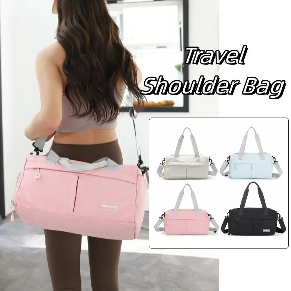 

Shoe Compartment Travel Duffel Bag Waterproof Dry and Wet Separation Fitness Shoulder Bag Large Capacity Nylon Fitness Handbag