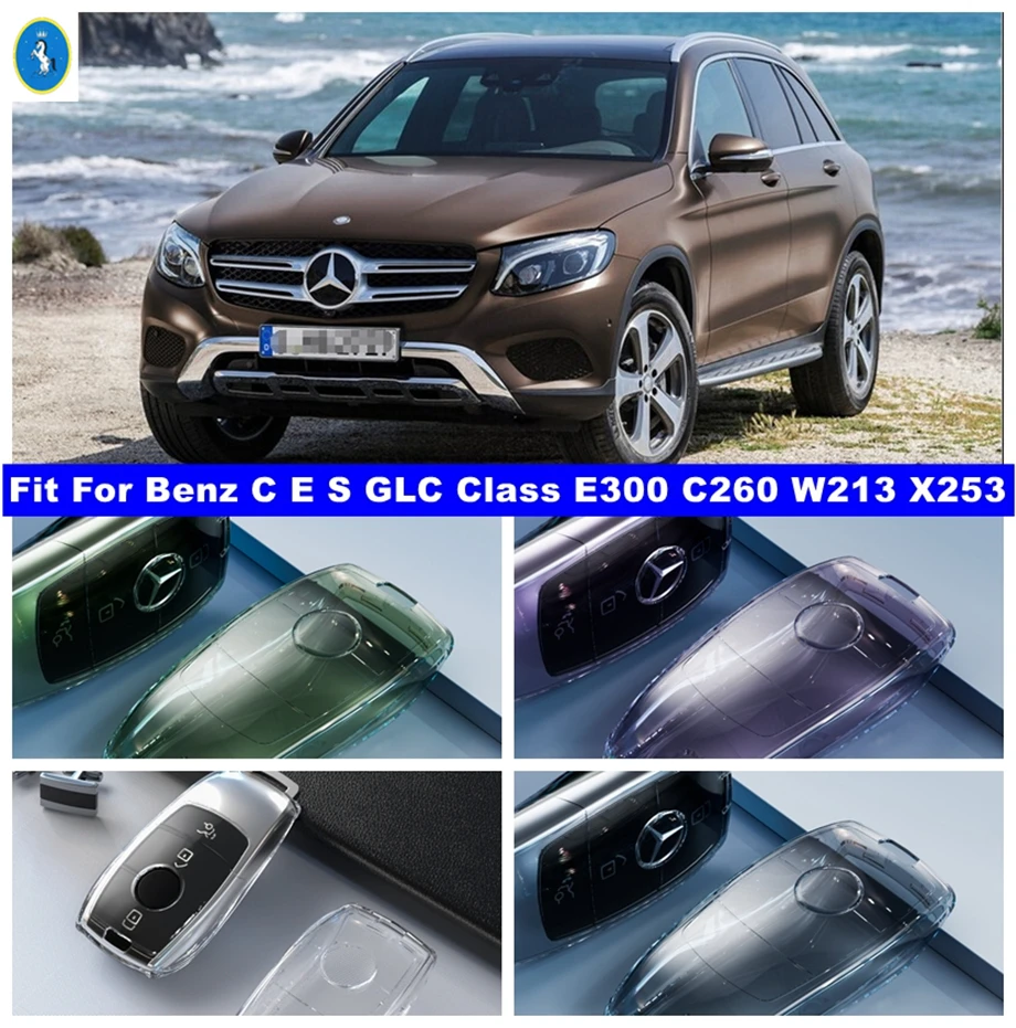 

Car Accessories Key Case Cover Shell Fit For Mercedes Benz C E S GLC Class E300 C260 W213 X253 More Protection Kit