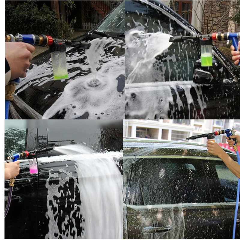 Car wash water gun Household high pressure foam spray bottle water pipe set all copper high pressure gun head Car supplies brush