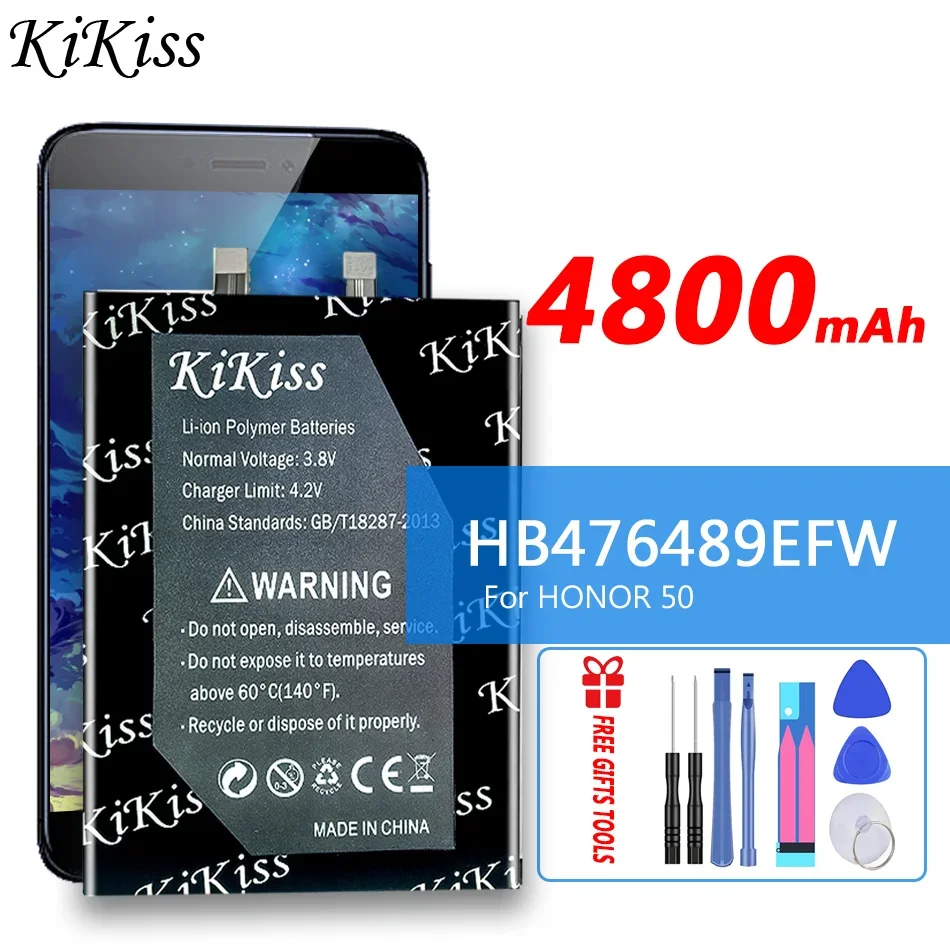 

4800mAh KiKiss Battery HB476489EFW For huawei HONOR 50 For HONOR50 Mobile Phone Batteries