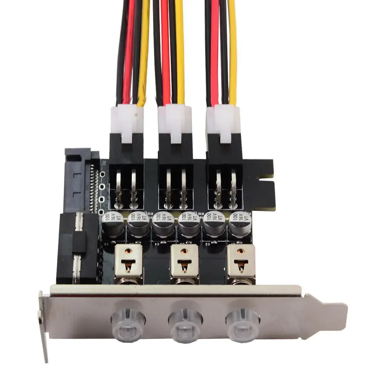 HTPC HDD Power Switch 3 Port Hard Drive Power Control Supports 80mm Half-height Chassis, Multi-system Switching for Desktop pc