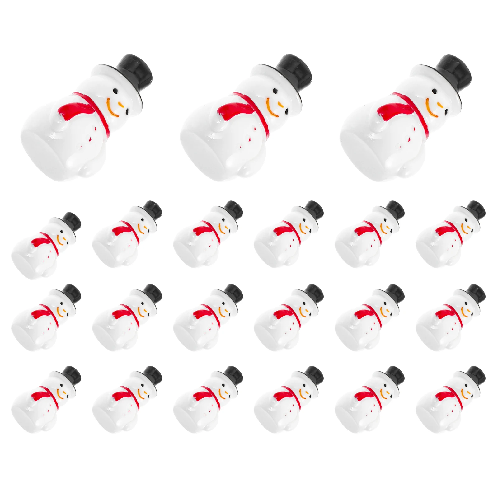 

20pcs Mini Snowman Resin Ornaments for Christmas Tree Crafts Figurines DIY Decor Micro Landscape Accessories Party