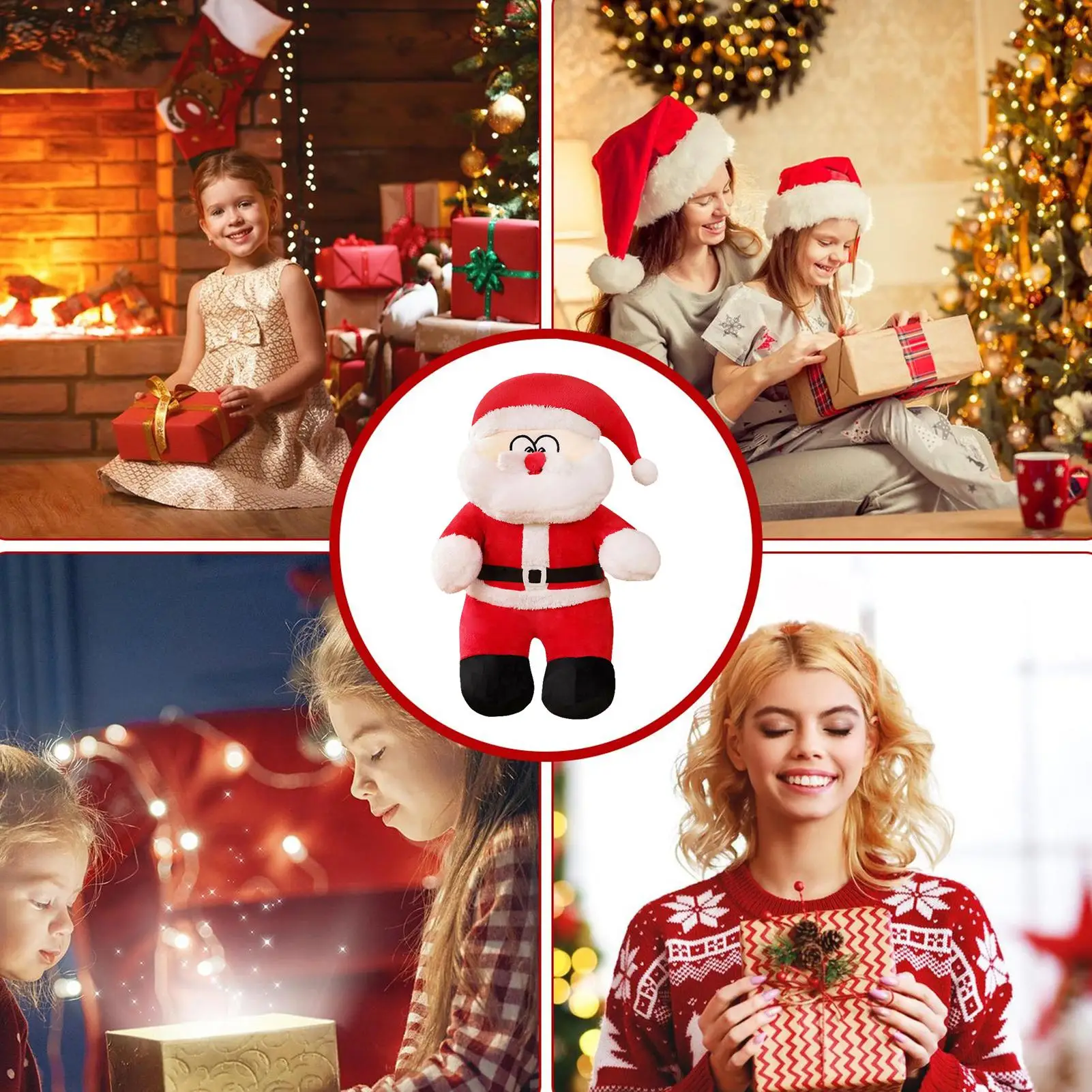 Papai noel boneca de pelúcia brinquedo de natal decoração huggable boneca de natal para crianças festa sala de aula reunião quarto casa escola